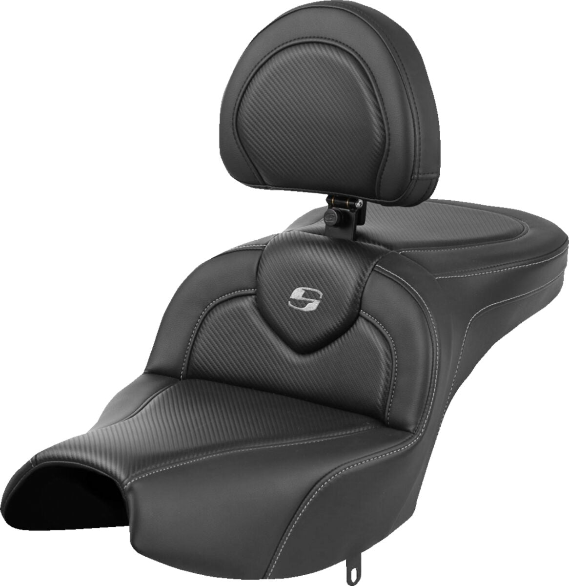 Saddlemen RoadSofa With Driver's Backrest, Black Carbon Fiber - 22+ Indian Seat Saddlemen