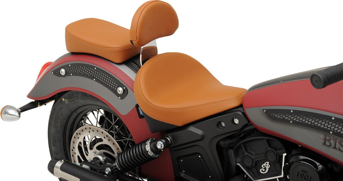 Drag Specialties Seats Pad Backrest Front Mild Smooth Design Brown Seat Backrests Drag Specialties Seats
