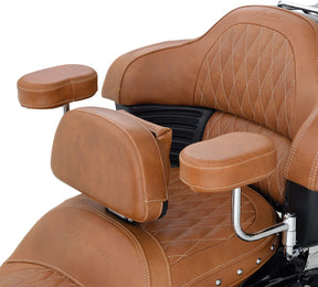 Show Chrome Armrest Indian Tan SEAT BACKRESTS Show Chrome