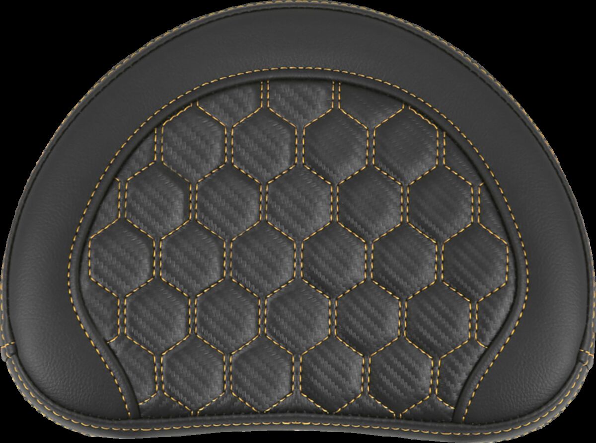 Saddlemen Sissy Bar Pad Contoured, Gold Stitch Seat Backrests Saddlemen