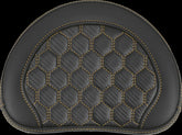 Saddlemen Sissy Bar Pad Contoured, Gold Stitch Seat Backrests Saddlemen