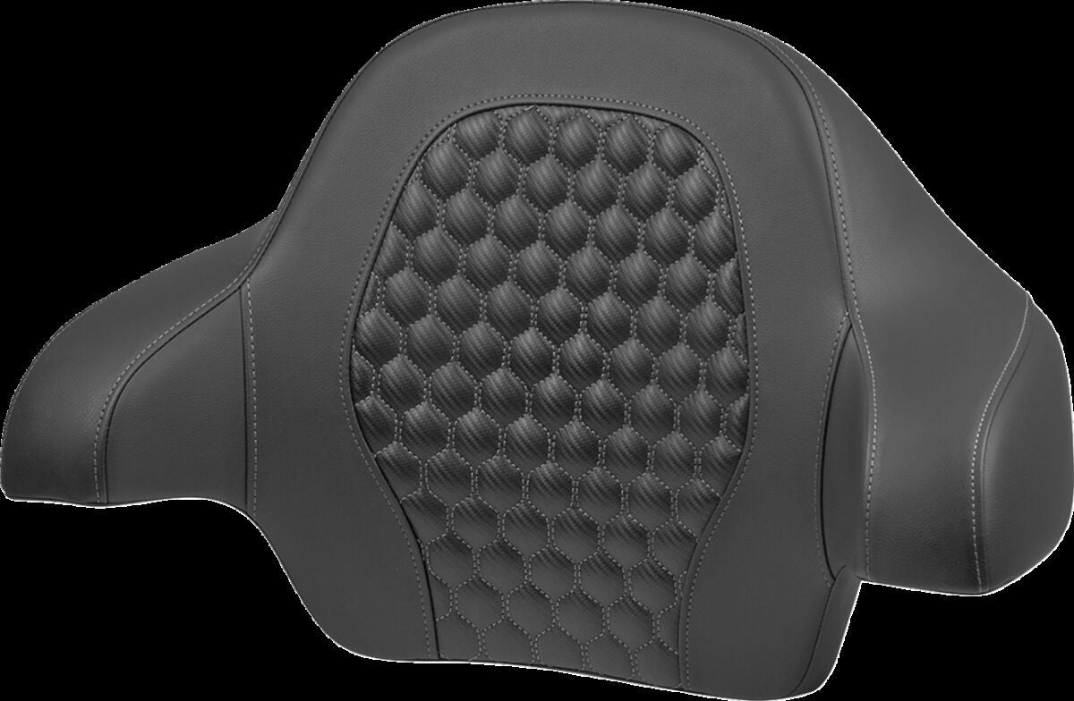 Saddlemen Tour Pack Backrest Pad Honeycomb, Gray Stitching - 14+ Touring Seat Backrests Saddlemen