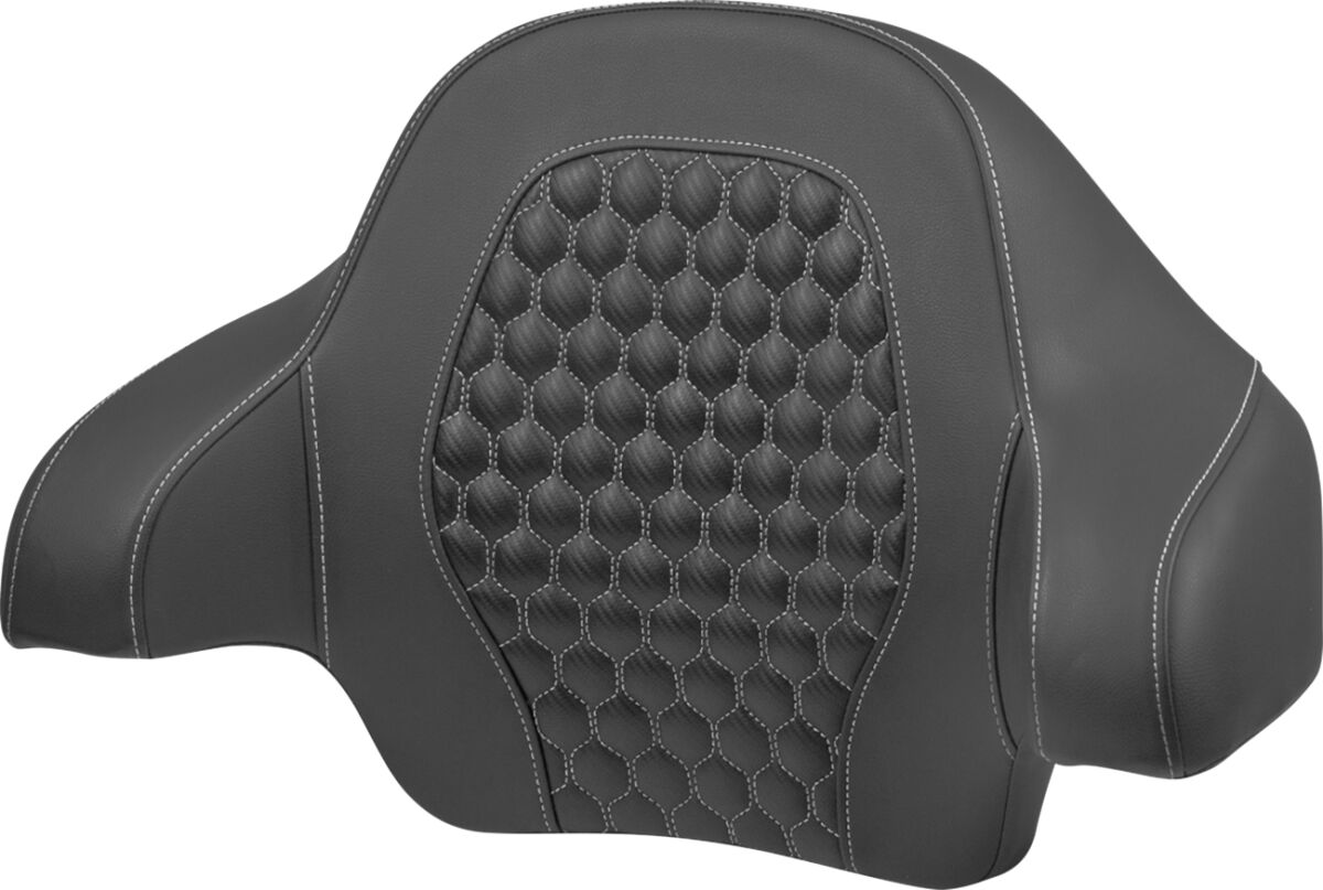 Tour Pack Backrest Pad Honeycomb, Silver Stitching - 14+ Touring Seat Accessories Saddlemen Default Title