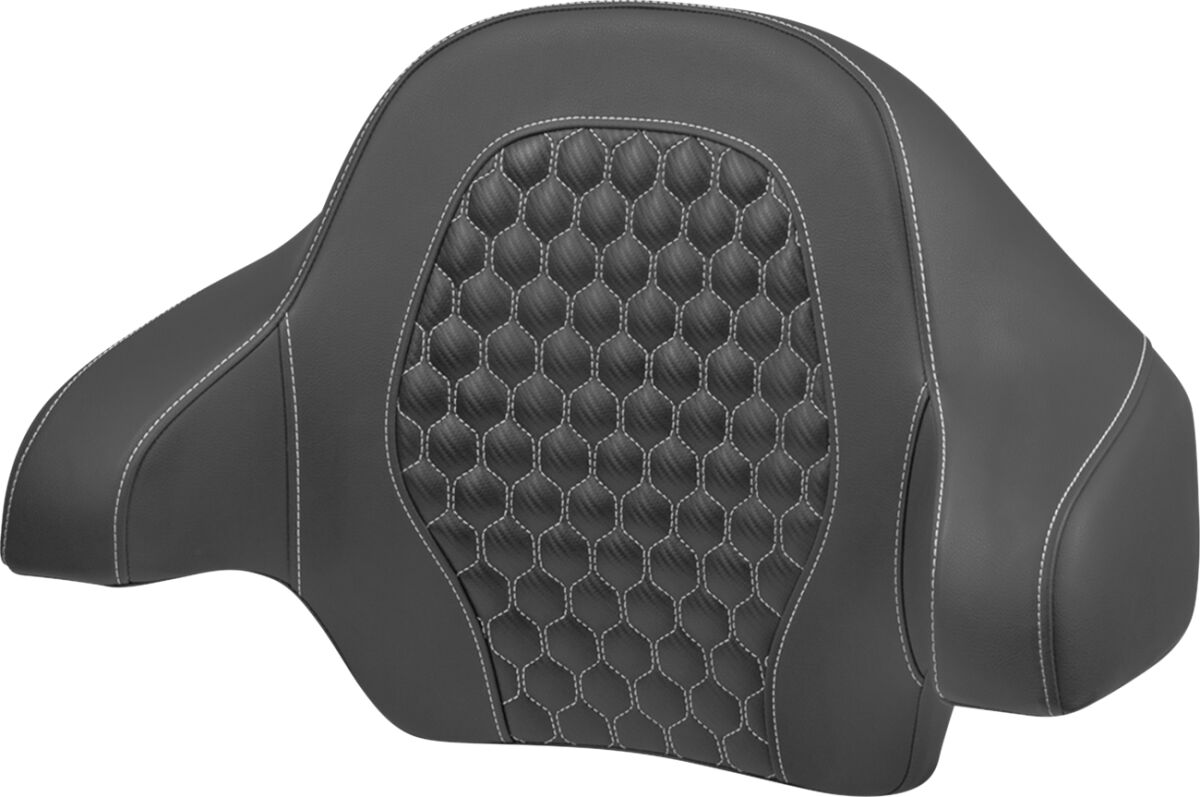 Tour Pack Backrest Pad Honeycomb, White Stitching - 14+ Touring Seat Accessories Saddlemen Default Title