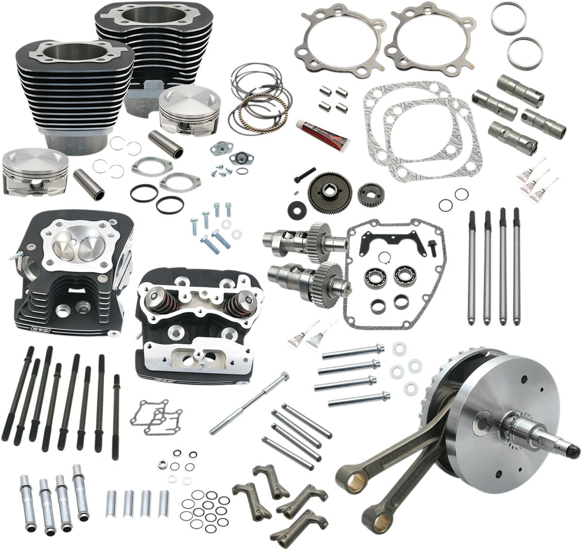 S&S Cycle 124" Hot Setup Kit Twin Cam 91cc Black/Powder Coated Engine Performance Kits S&S Cycle