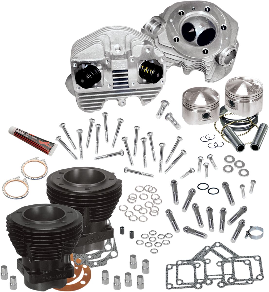 S&S Cycle Top End Kit 74" Sh 74 Black Cylinders Parts S&S Cycle