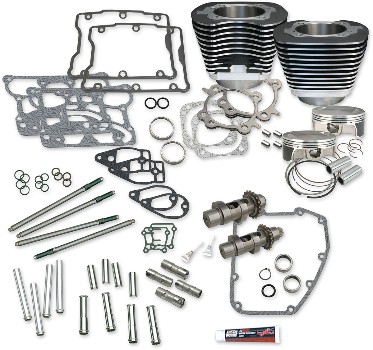 S&S Cycle 106" Big Bore Hot Set Up Kit Without Cylinder Heads Wrinkle Black Engine Performance Kits S&S Cycle
