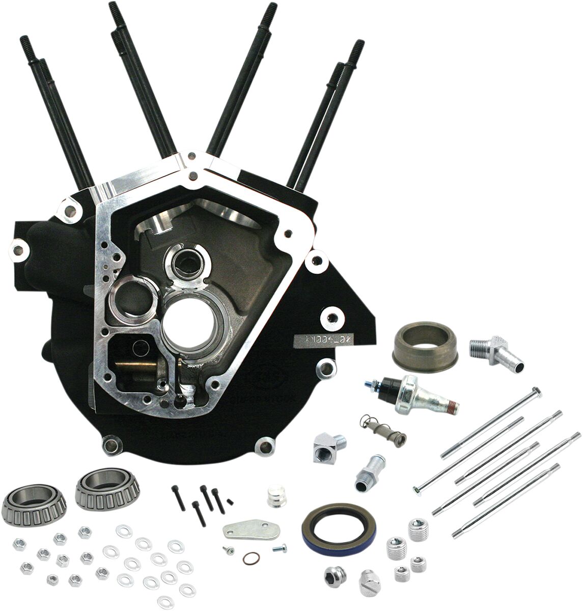 S&S Cycle Crankcase Super Stock Alternator Wrinkle Black Crankcases S&S Cycle