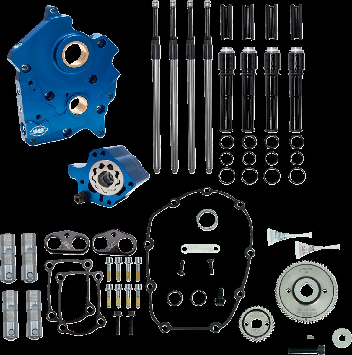 S&S Cycle Cam Chest Kit W/O Cams Gear Drive Wtr Cooled Blk Pr M8 17 23 Cams & Parts S&S Cycle