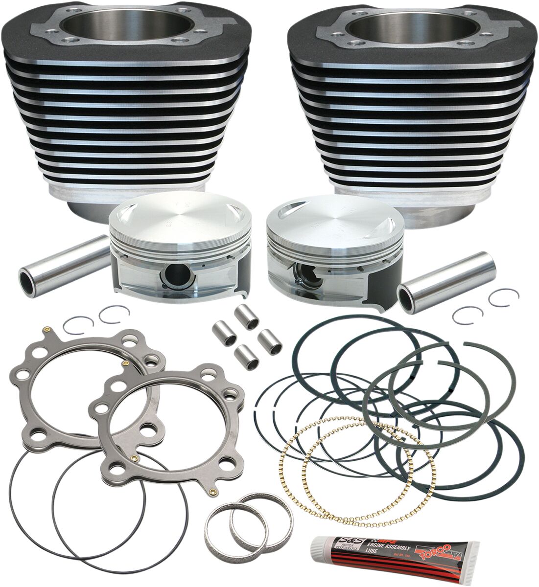 S&S Cycle Replacement Cylinder/Piston Kit Twin Cam 106" Stroker Black Cylinders Parts S&S Cycle