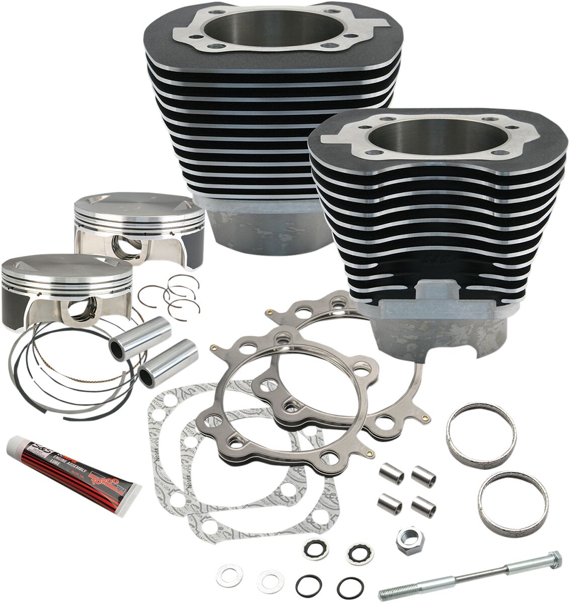 S&S Cycle Cylinder,Kit,4 1/8"Bore,Stock Bolt Pattern,W/Black, Cylinders Parts S&S Cycle