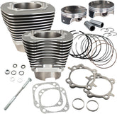 S&S Cycle Cylinder,Kit,4 1/8"Bore,Stock Bolt Pattern,5.004",4 5/8"Stroke,106 3491 A,Stonegray, Cylinders Parts S&S Cycle