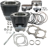 S&S Cycle 124" Low Compression 4 1/8" Big Bore Kit Wrinkle Black Finish Cylinders Parts S&S Cycle