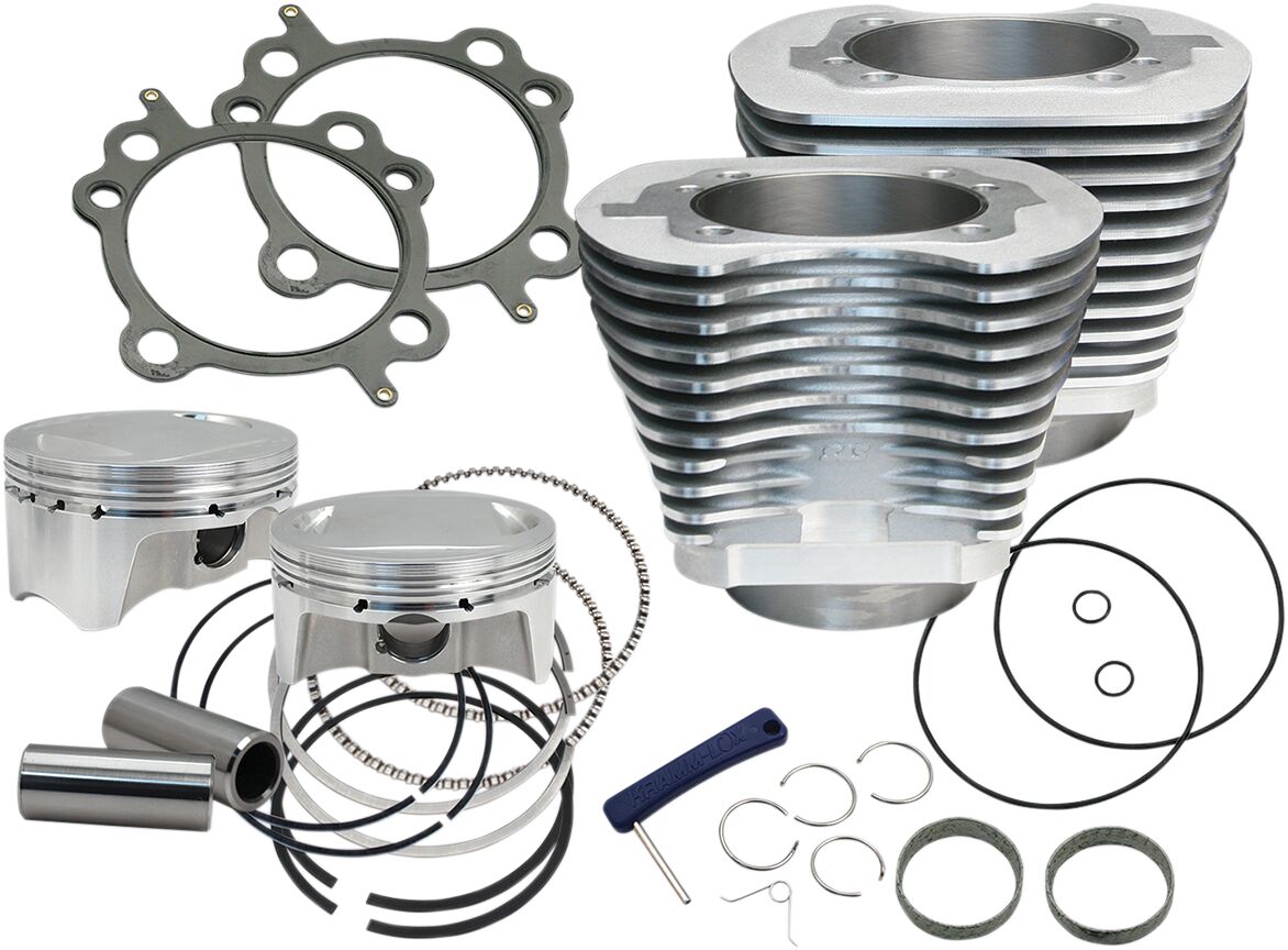 S&S Cycle Cylinder Kit 4" Bore Bolt In Siderwinder Silver Cylinder And Piston Kits S&S Cycle