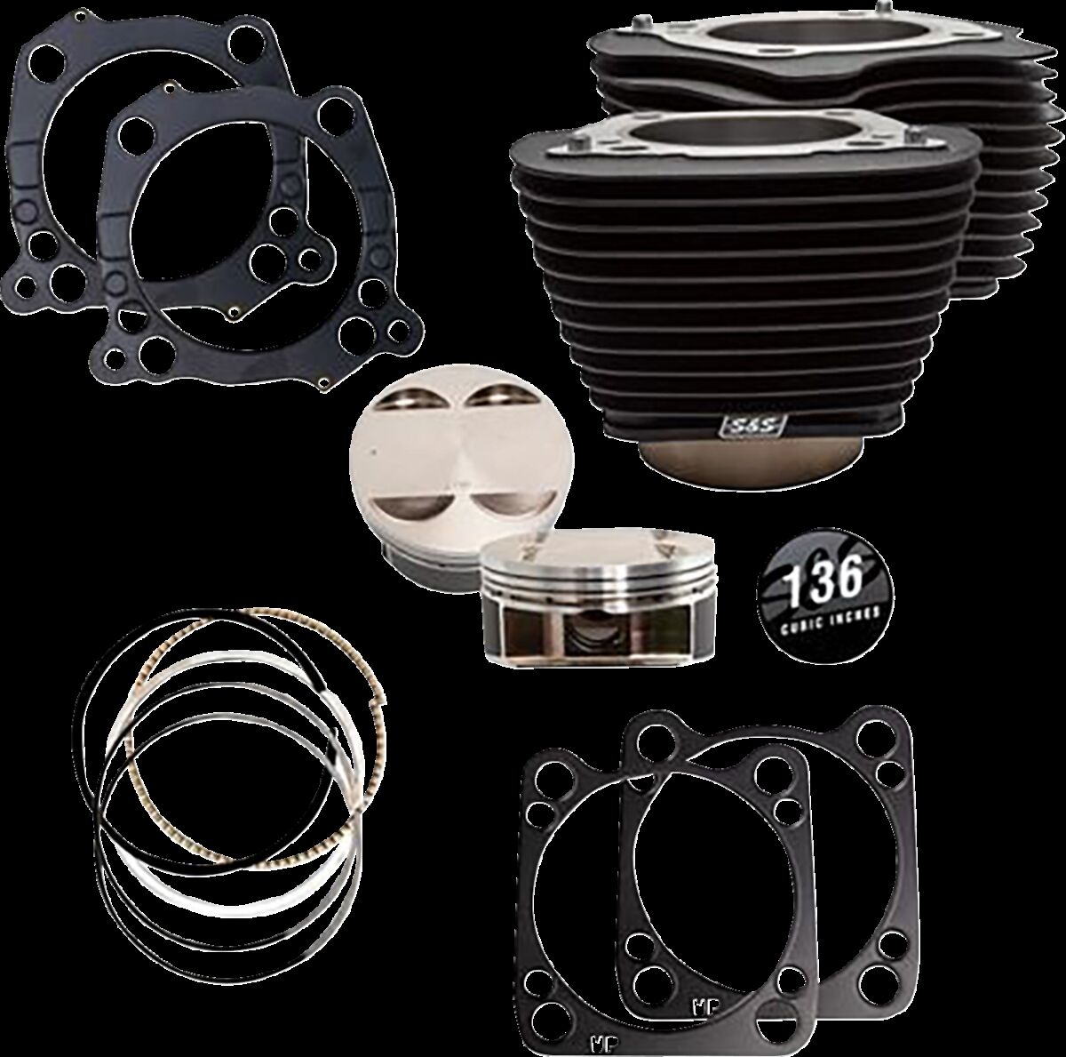 S&S Cycle Cylinder Kit 136 Black With No CYLINDERS + PARTS S&S Cycle