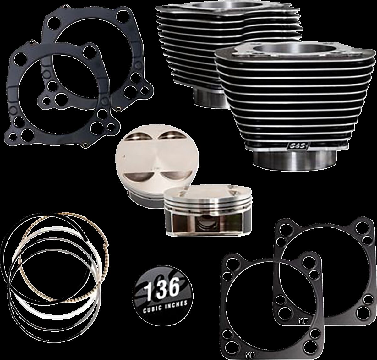 S&S Cycle Cylinder Kit 136 With Highligh CYLINDERS + PARTS S&S Cycle