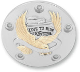 Drag Specialties Live To Ride Point Cover Gold Engine Covers Drag Specialties