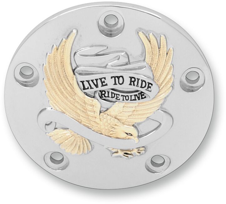 Drag Specialties Live To Ride Point Cover Gold Engine Covers Drag Specialties