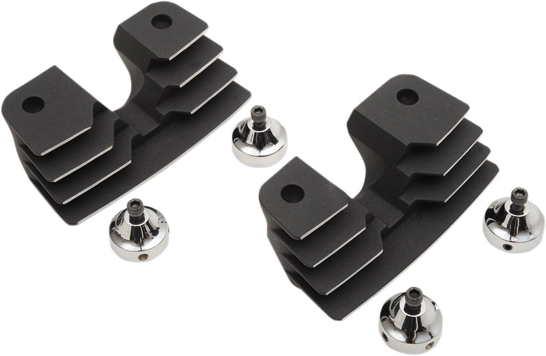 Drag Specialties Spark Plug Head Bolt Covers Finned Black Engine Covers Drag Specialties