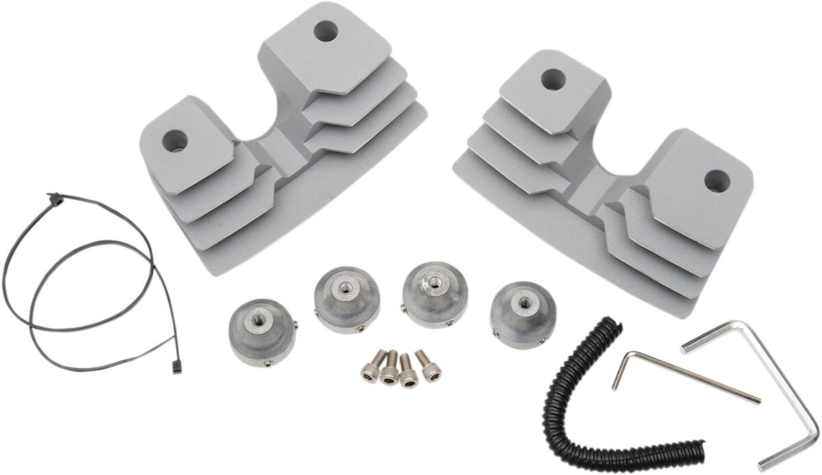 Drag Specialties Spark Plug Head Bolt Covers Finned Silver Engine Covers Drag Specialties