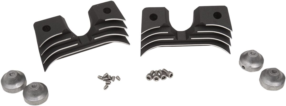 Drag Specialties Spark Plug Head Bolt Covers Finned Black Engine Covers Drag Specialties