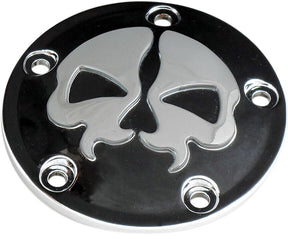 Drag Specialties Cover Points 5 Hole Split Skull Black Engine Covers Drag Specialties