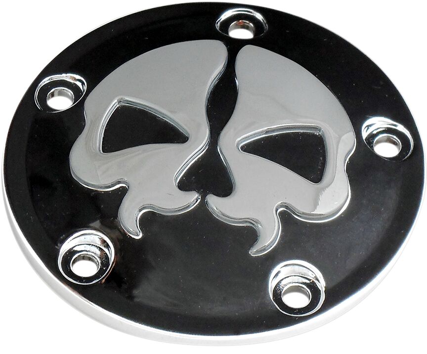 Drag Specialties Cover Points 5 Hole Split Skull Black Engine Covers Drag Specialties