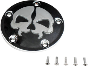 Drag Specialties Cover Points 5 Hole Split Skull Black Engine Covers Drag Specialties