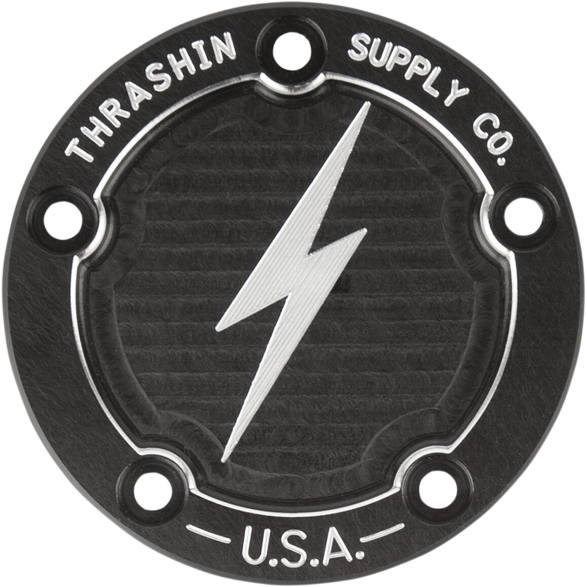 Thrashin Supply Co. 5-Hole Dished Points Cover - Twin Cam Engine Covers Thrashin Supply Co. Black