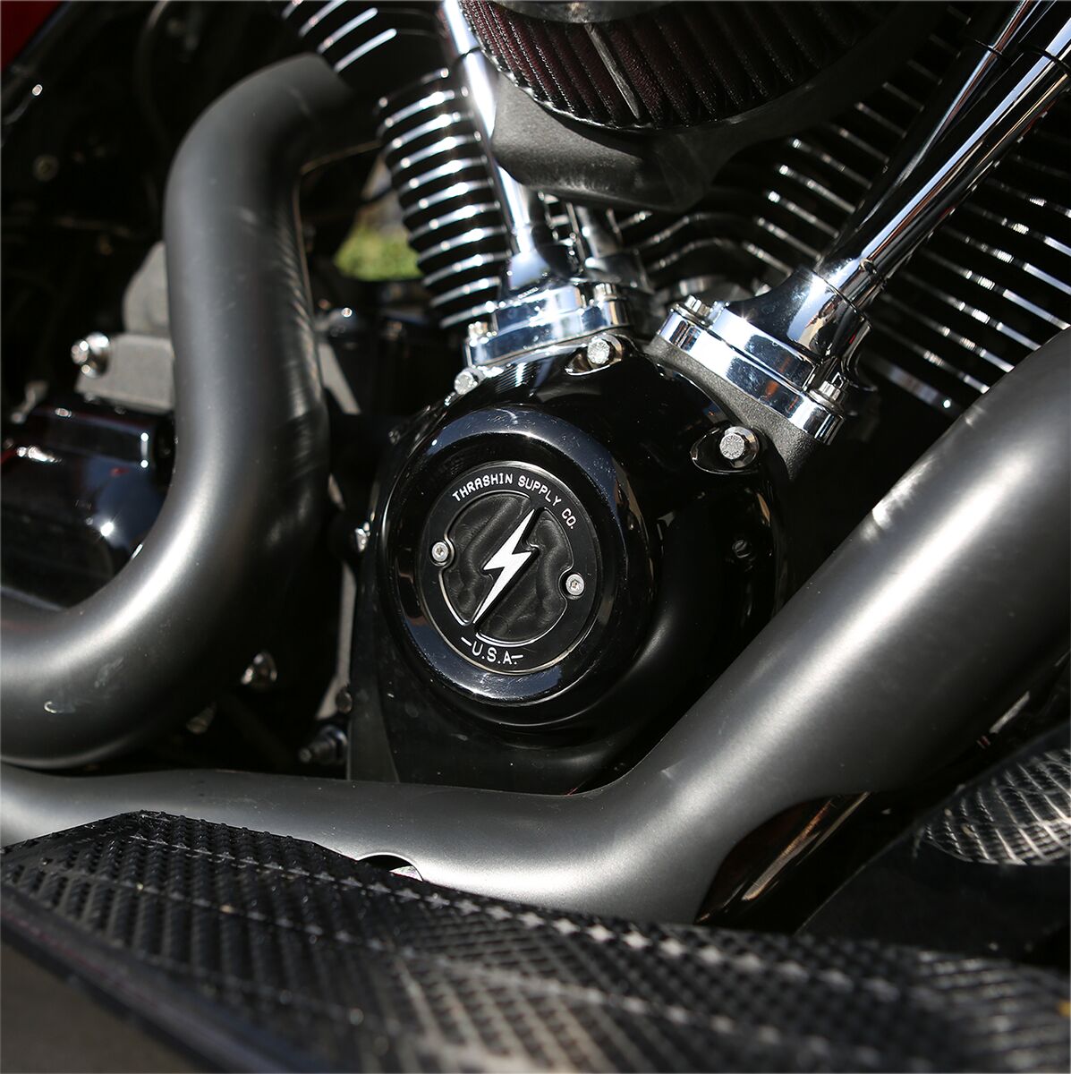Thrashin Supply Co. Points Cover, Black - Milwaukee 8 Engine Covers Thrashin Supply Co.