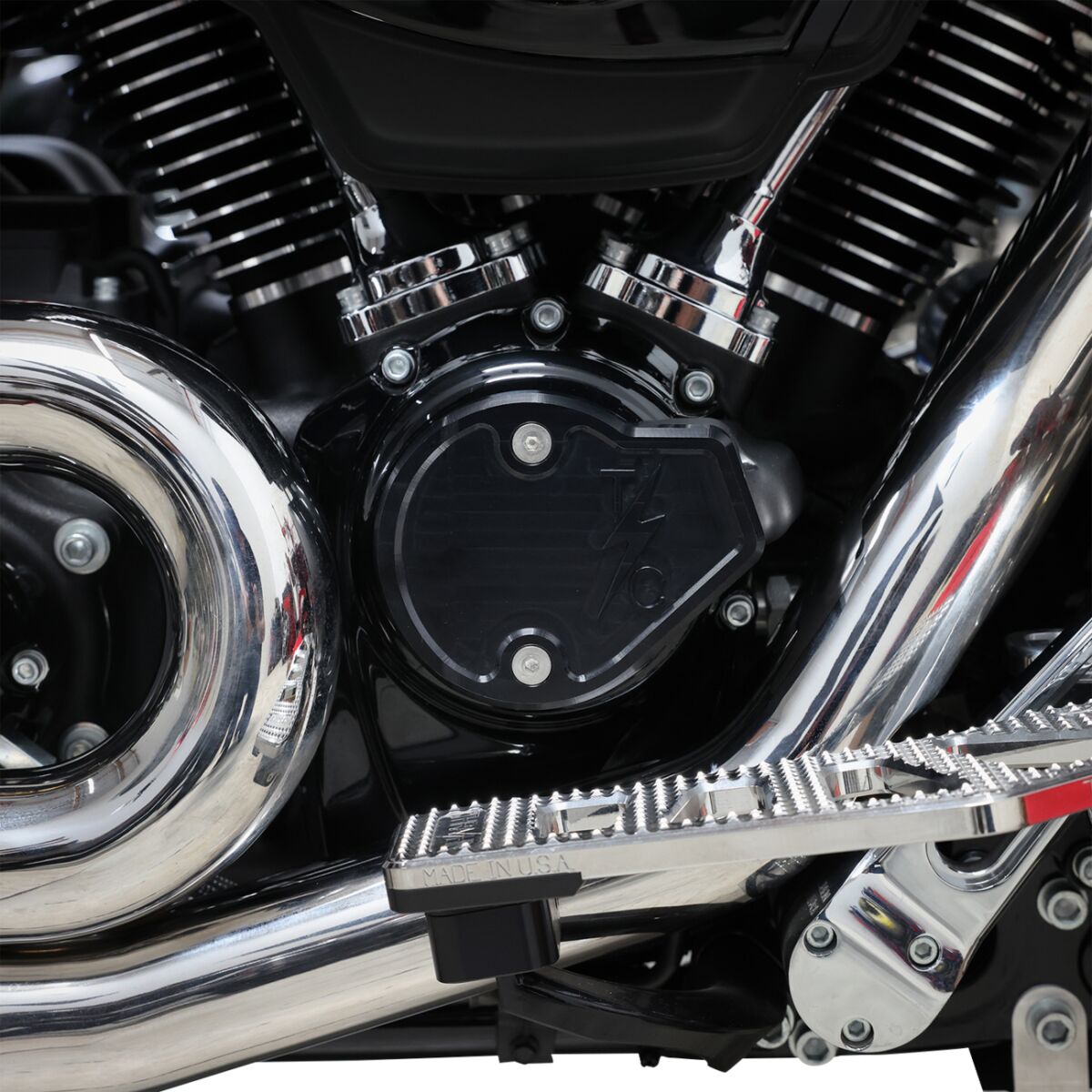 Thrashin Supply Co. M8 Cam Cover Gen 2, Black Smooth - Touring & 18+ Softail Engine Covers Thrashin Supply Co.