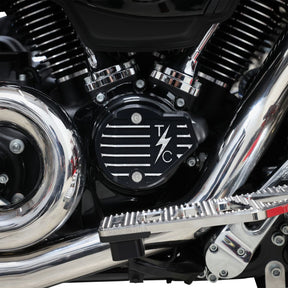 Thrashin Supply Co. M8 Cam Cover Gen 2, Black Finned - Touring & 18+ Softail Engine Covers Thrashin Supply Co.