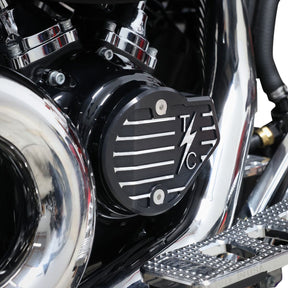 Thrashin Supply Co. M8 Cam Cover Gen 2, Black Finned - Touring & 18+ Softail Engine Covers Thrashin Supply Co.