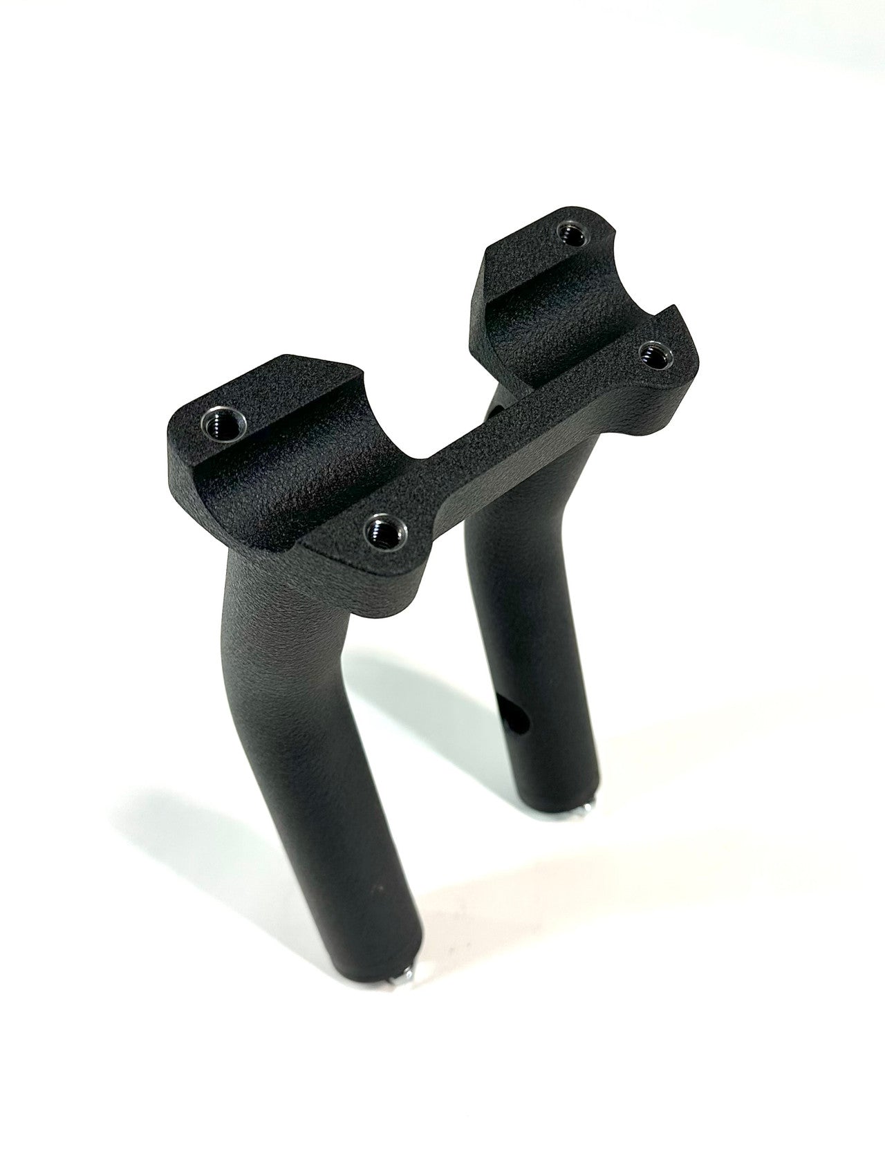6" One Piece Lower Handlebar Riser, Wrinkle Black - 2" Pullback / With internal wire holes Risers Bung King