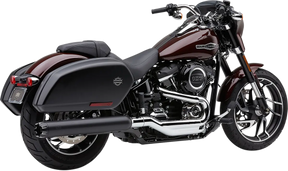 Dual Cut Slip-On - 18+ Softail Sport Glide Slip-On Exhaust Cobra Black