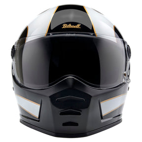 Lane Splitter Helmet, Gloss Black & Gloss White Flames Full Face Helmet Biltwell Inc.
