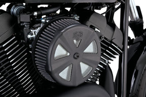 Air Cleaner Cover For Vo2 Naked Skullcap Crown Black Vance & Hines