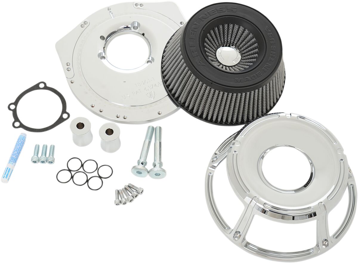 Slot Track Inverted Series Air Cleaner, Chrome - 00-17 Twin Cam Air Cleaner Arlen Ness