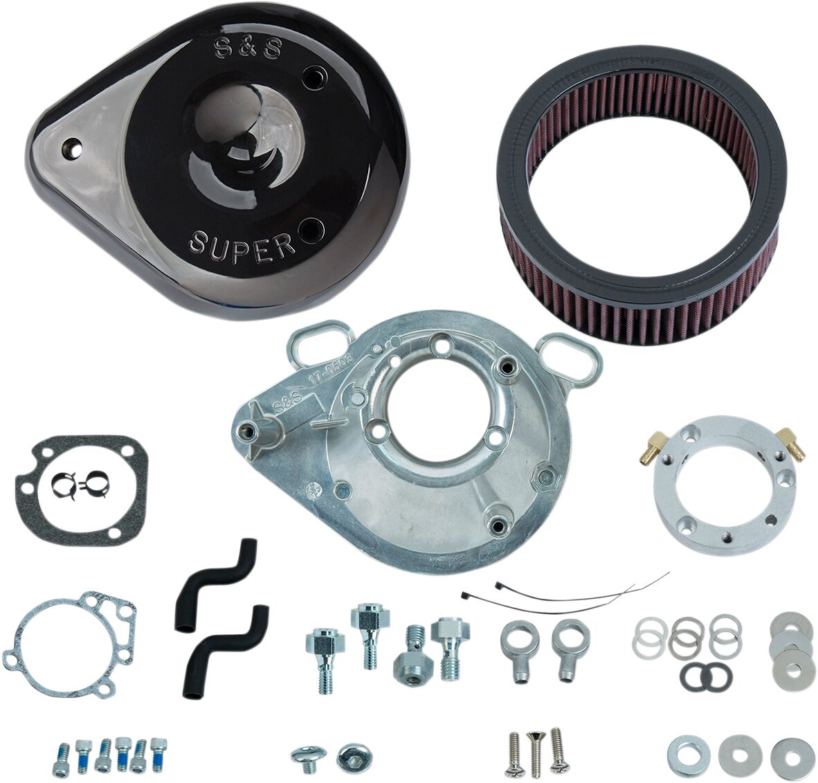 S&S Cycle Air Cleaner Kit Classic Teardrop Stock Efi Glossy Black Air Cleaner S&S Cycle