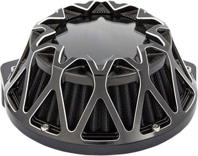 Arlen Ness Crossfire Air Cleaner, Contrast - 08-16 Touring / 16-17 Softail Air Cleaner Arlen Ness
