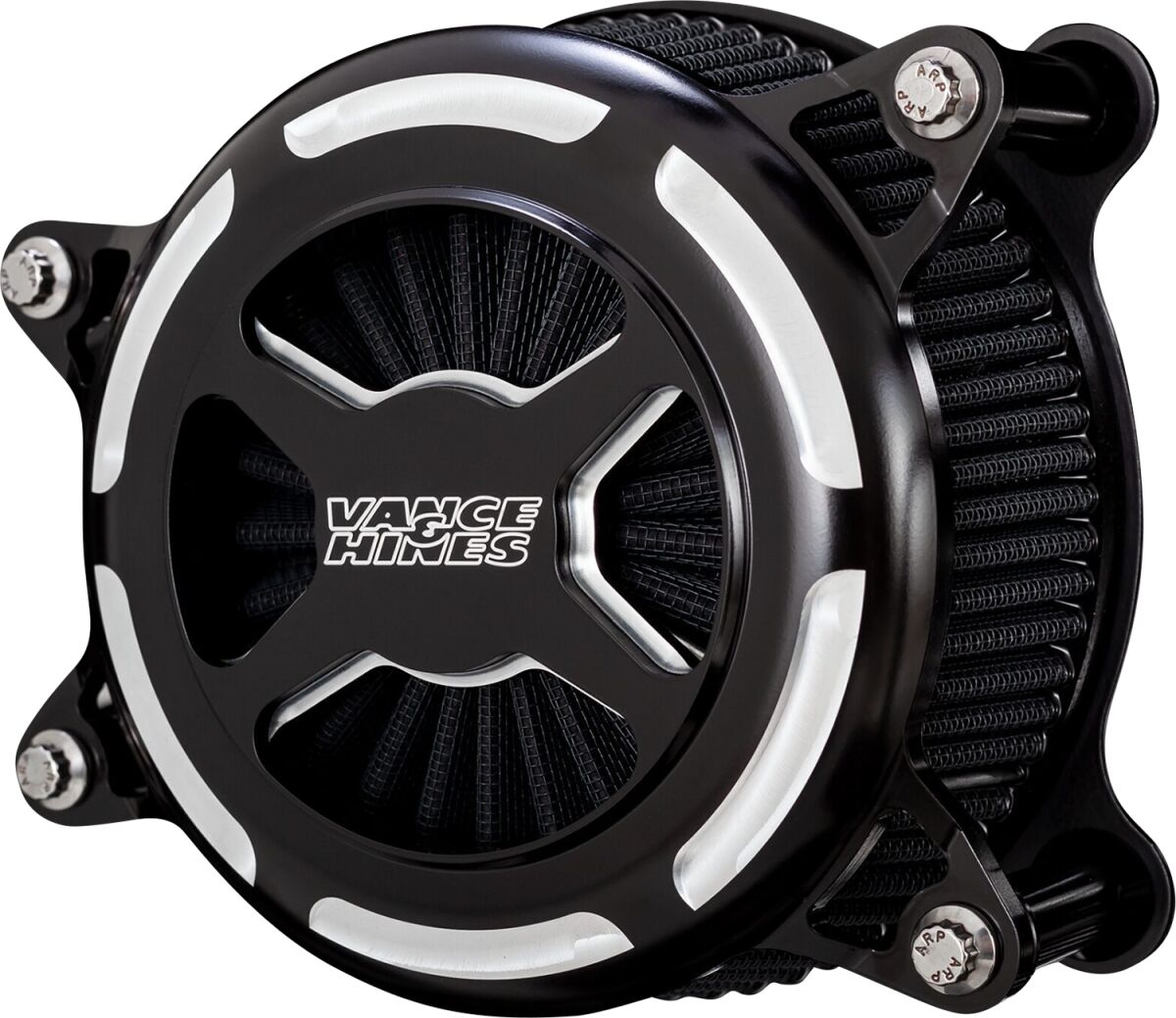 Vance & Hines V02 X Air Cleaner, Black Contrast - 08-16 Touring & 09-16 Trike & 16-17 Softail & 16-17 Dyna Air Cleaner Vance & Hines