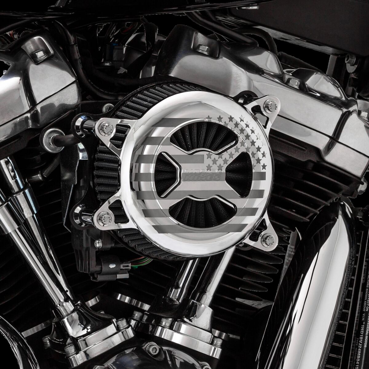 Vance & Hines VO2 America Air Cleaner, Chrome - Milwaukee 8 Air Cleaner Vance & Hines