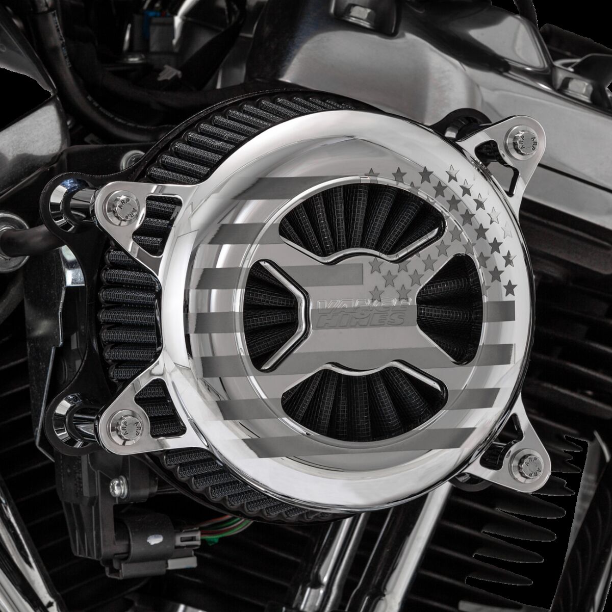 Vance & Hines VO2 America Air Cleaner, Chrome - Milwaukee 8 Air Cleaner Vance & Hines