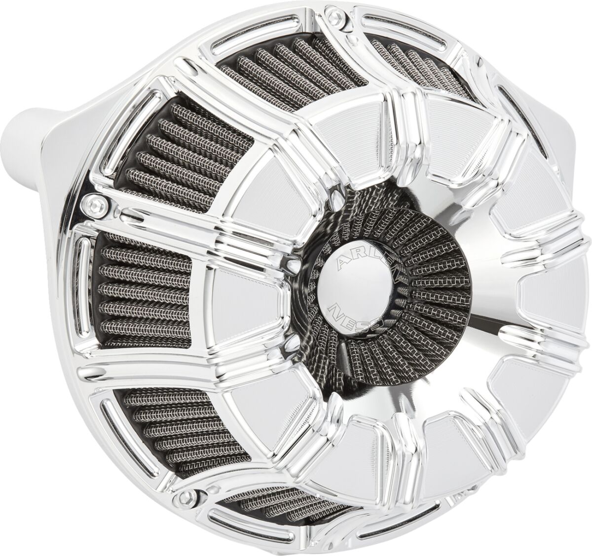 Arlen Ness 10-Gauge® Inverted Series Air Cleaner, Chrome - 24+ Touring Air Cleaner Arlen Ness
