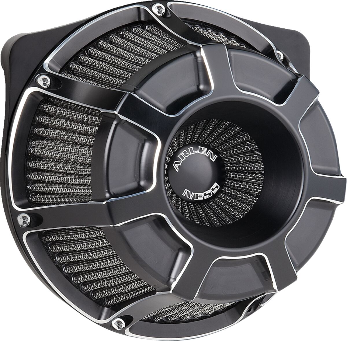 Arlen Ness Beveled® Inverted Series Air Cleaner, Black - 24+ Touring Air Cleaner Arlen Ness