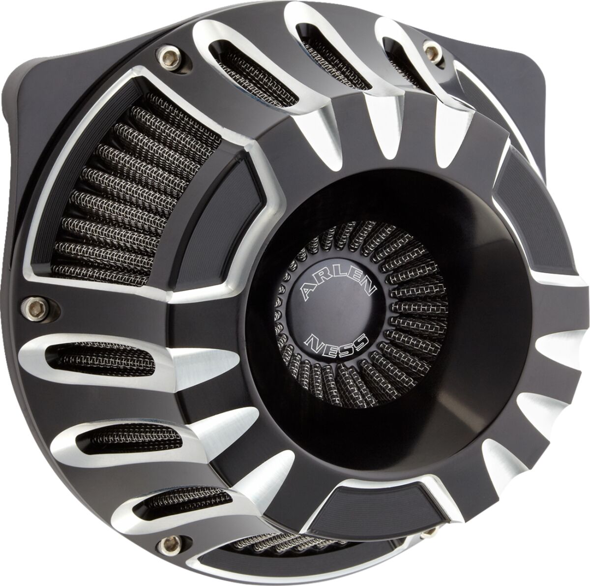 Arlen Ness Deep Cut® Inverted Series Air Cleaner, Black - 24+ Touring Air Cleaner Arlen Ness