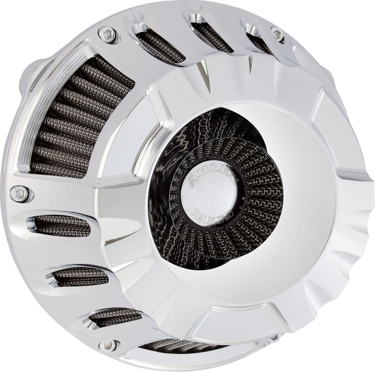 Arlen Ness Deep Cut® Inverted Series Air Cleaner, Chrome - 24+ Touring Air Cleaner Arlen Ness