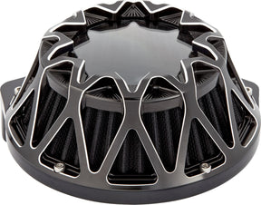 Arlen Ness Crossfire Air Cleaner, Contrast - 24+ Touring Air Cleaner Arlen Ness