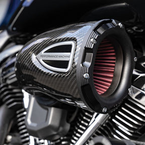 Performance Machine (Pm) Air Cleaner C4 Series Carbon Fiber B/O Twin Cam W/Tbw Air Cleaner Performance Machine