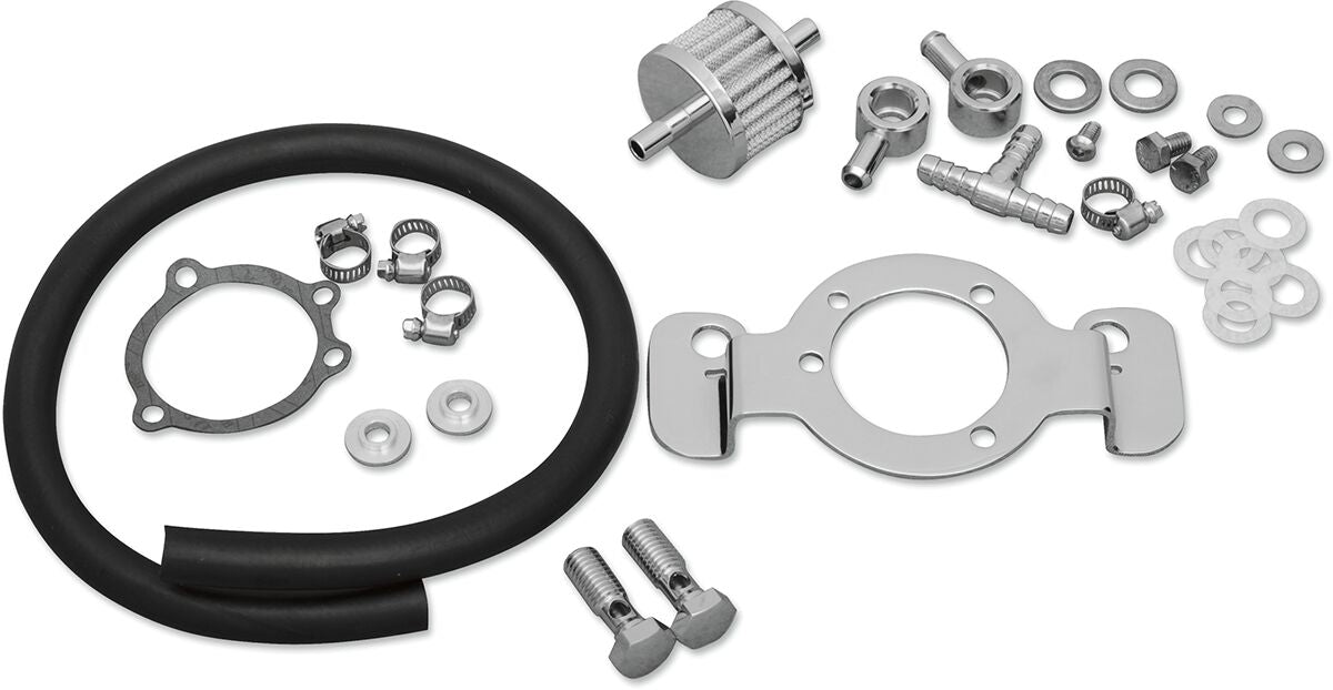 Drag Specialties Crankcase Breather/Support Bracket Breather Kits Drag Specialties